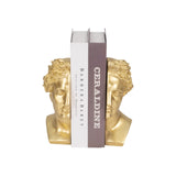 S/2 Resin, 9" Greek Goddess Bookends, Gold