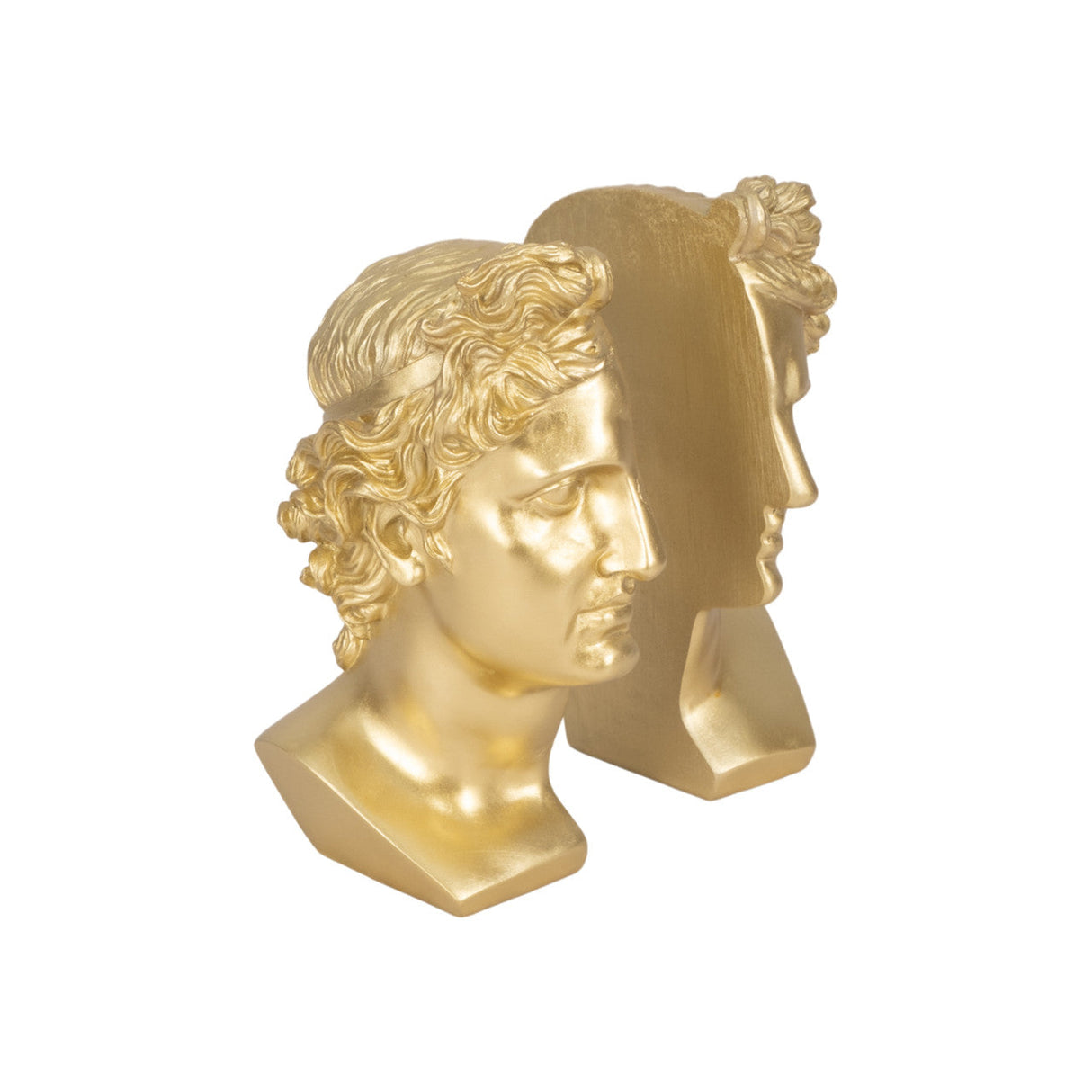 S/2 Resin, 9" Greek Goddess Bookends, Gold