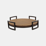 S/2 Round Wood Trays, Brown