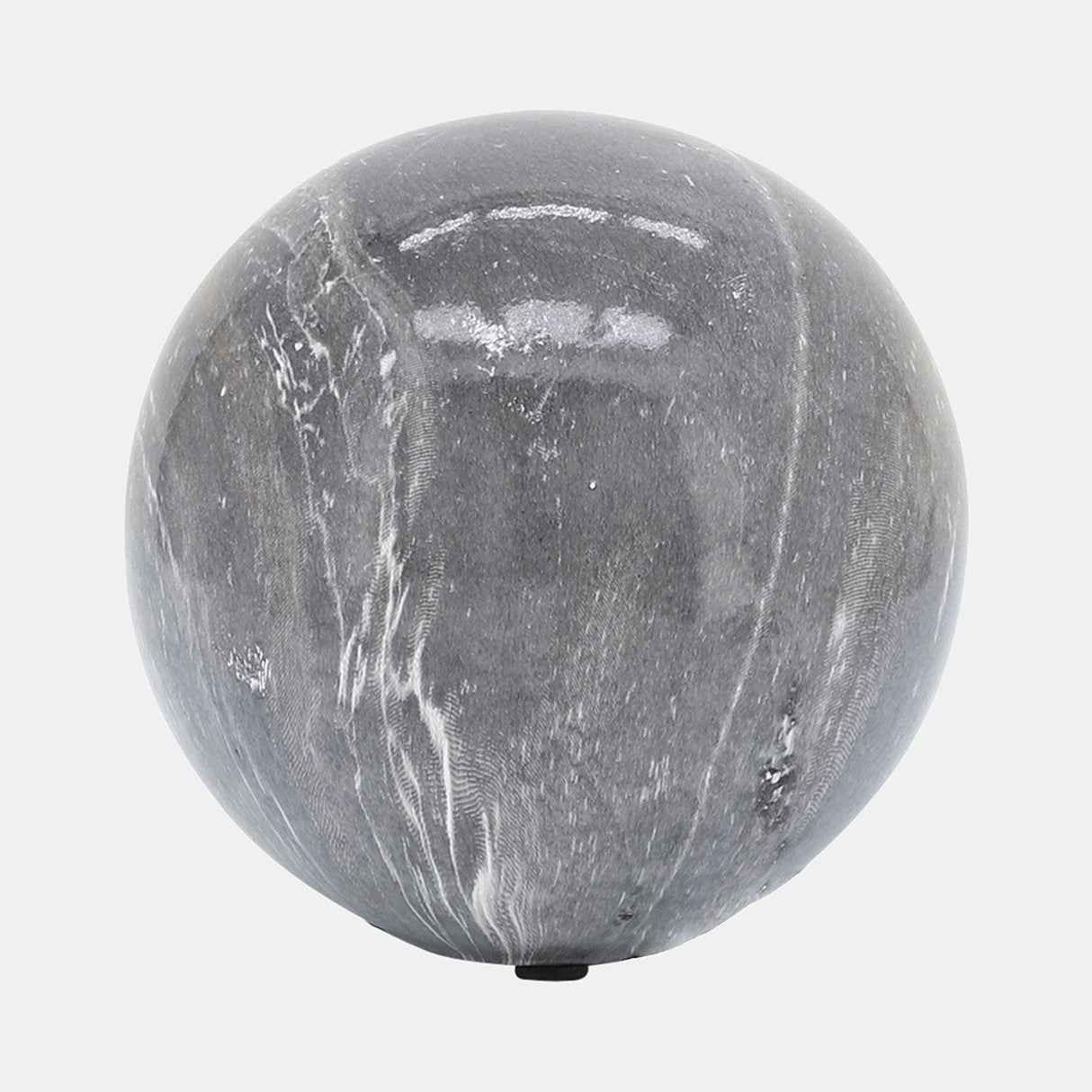 S/3 4/5/6" Marble Look Orbs, Black/wht