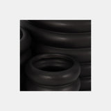 S/3 4/6/7" Stacked Rings Planters, Black