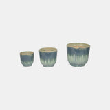 S/3 6/8/10" Reactive Finish Planters, Light Blue