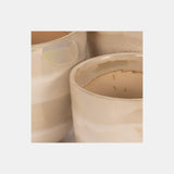 S/3 6/8/10" Reactive Luster Planters, Ivory