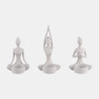 S/3, 7"h Resin Yoga Women Tealight Holder, Wt Default Title by Sagebrook Home - Eve Furniture