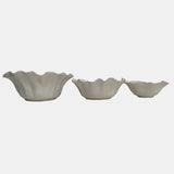 S/3 8/11/13" Petal Bowls, Ivory