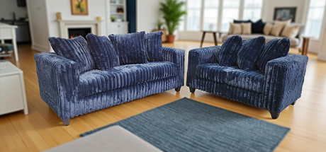 Gia Blue Sofa & Loveseat by New Era Innovations at Eve Furniture