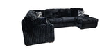 Austin Black 3-Piece Right Arm Facing (RAF) Sectional by New Era Innovations at Eve Furniture