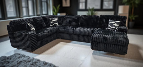 Austin Black 3-Piece Right Arm Facing (RAF) Sectional by New Era Innovations at Eve Furniture