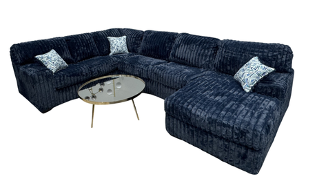 Austin Blue 3-Piece Right Arm Facing (RAF) Sectional by New Era Innovations at Eve Furniture
