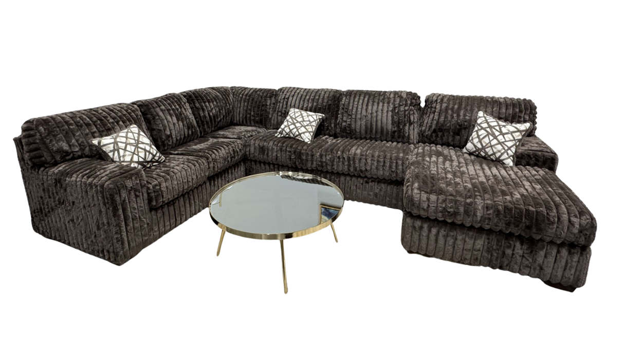 Austin Chocolate 3-Piece Right Arm Facing (RAF) Sectional by New Era Innovations at Eve Furniture