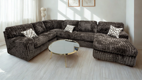 Austin Chocolate 3-Piece Right Arm Facing (RAF) Sectional by New Era Innovations at Eve Furniture