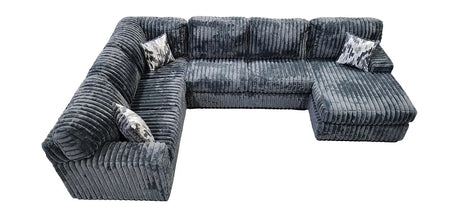 Austin Charcoal 3-Piece Right Arm Facing (RAF) Sectional by New Era Innovations at Eve Furniture