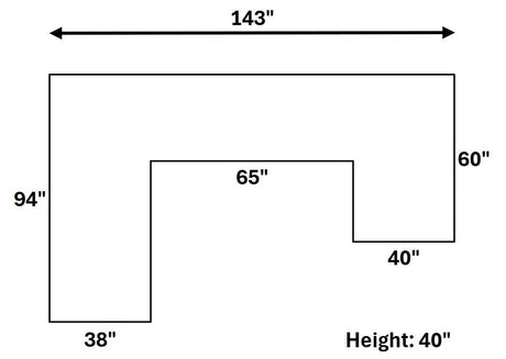 Austin Ivory 3-Piece Right Arm Facing (RAF) Sectional by New Era Innovations at Eve Furniture
