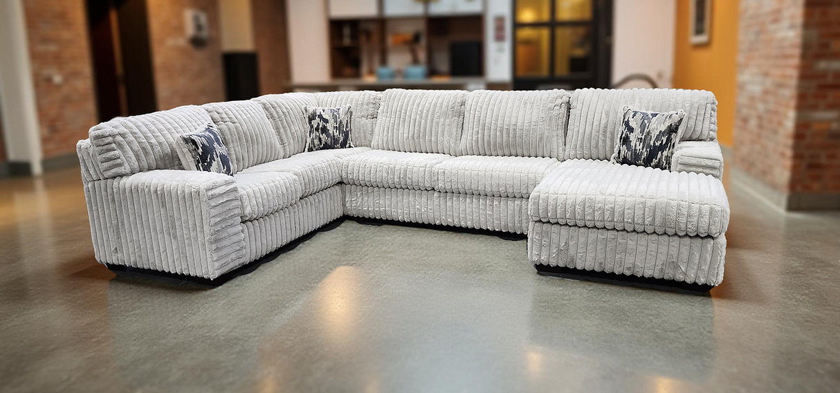 Austin Light Grey 3-Piece Right Arm Facing (RAF) Sectional by New Era Innovations at Eve Furniture