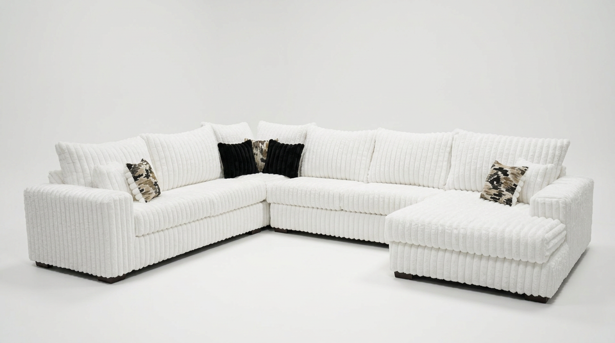 Eggshell White Right Arm Facing (RAF) 4-Piece Sectional