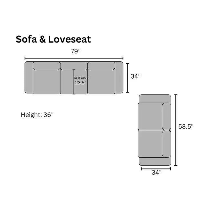 Kora Carbon Sofa & Loveseat