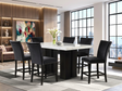 Stockholm Black 7-Piece Faux Marble Counter Height Set by Happy Homes at Eve Furniture