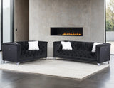 Prince Velvet Black Living Room Set