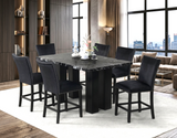 Juego de 7 piezas de altura de mostrador de mármol sintético Stockholm Onyx