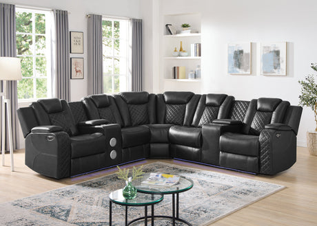 Spaceship Black Power Reclining Sectional