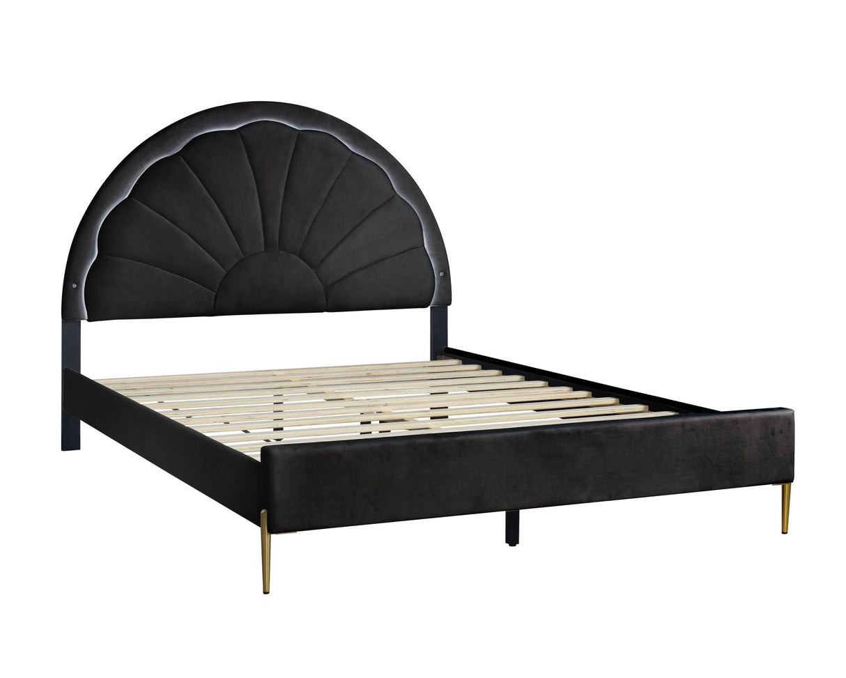 Flora Black Platform Full Bed