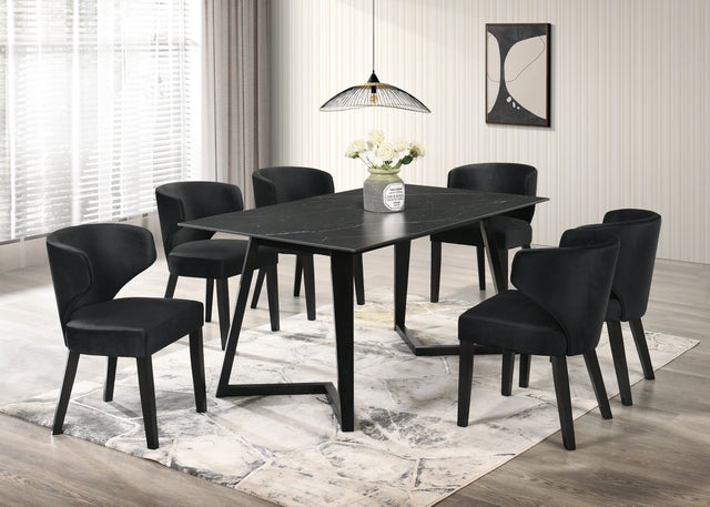 black dining room table set