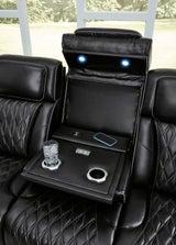 Luxe 2-Piece Leather Black Power Recliner Living Room Set