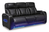 Luxe 2-Piece Leather Black Power Recliner Living Room Set