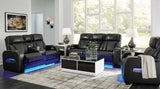 Luxe 2-Piece Leather Black Power Recliner Living Room Set