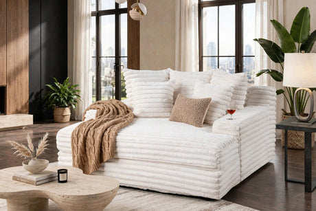 Align Beige Oversized Chaise Lounge by Happy Homes at Eve Furniture