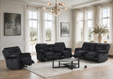 Bravo Black Fabric 3-Piece Reclining Living Room Set by Happy Homes at Eve Furniture