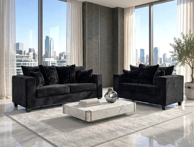 Bressilyn Black Sofa & Loveseat by Happy Homes at Eve Furniture