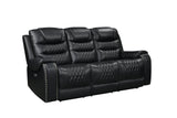Harley Power Black Leather 3pcs Power Reclining Living Room Set