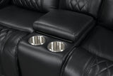 Harley Power Black Leather 3pcs Power Reclining Living Room Set