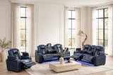 Stefano Blue 3-Piece Reclining Living Room Set by Happy Homes at Eve Furniture