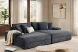 Lunova Gray Oversized Chaise Lounge by Happy Homes at Eve Furniture