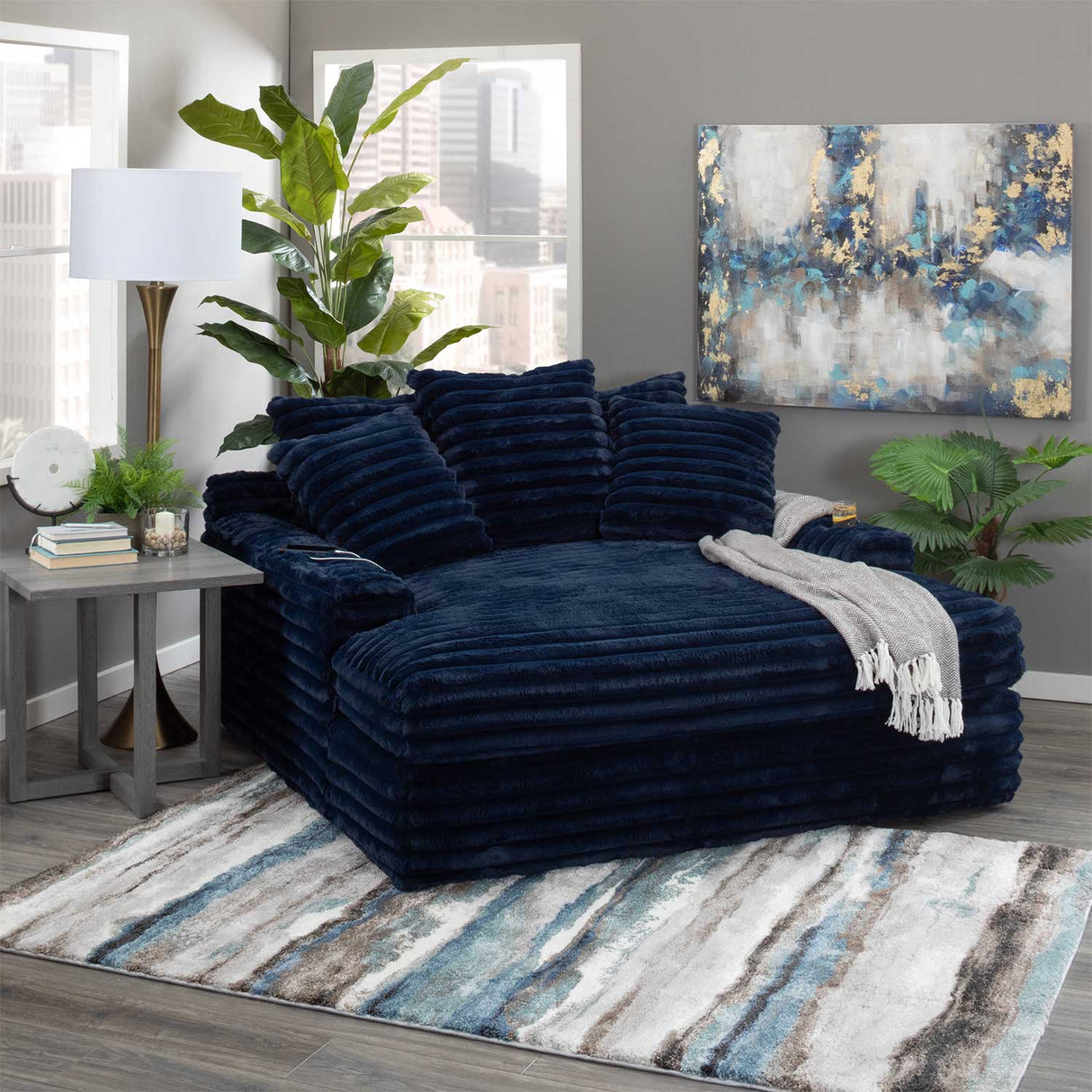 Onyx NAVY Chaise Lounge