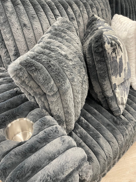 Phannon Charcoal Corduroy Right Arm Facing (RAF) Sectional by Happy Homes at Eve Furniture