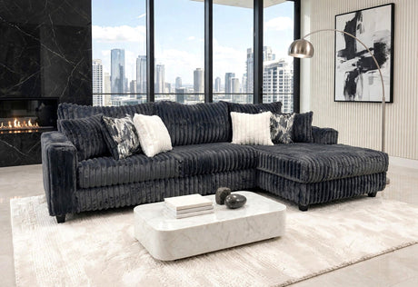 Phannon Charcoal Corduroy Right Arm Facing (RAF) Sectional by Happy Homes at Eve Furniture