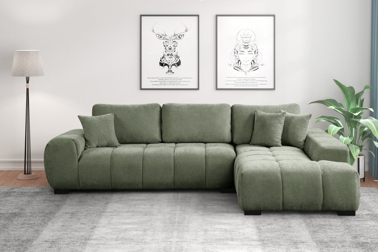 Manhattan 2 Green Modern Sectional by Happy Homes - Eve Furniture