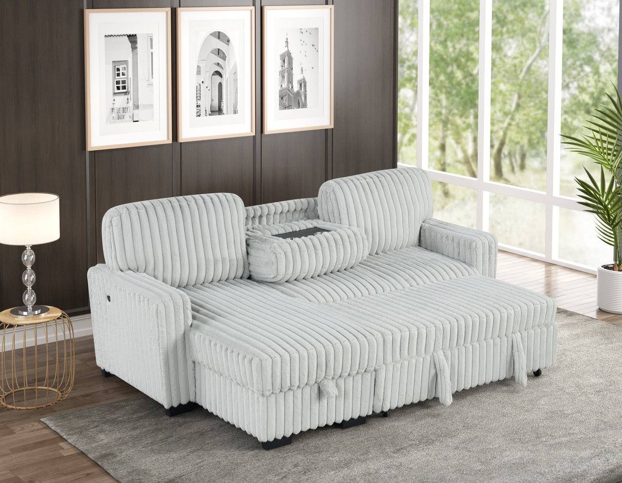 Poland Gray Reversible Sectional With Pull-Out Bed by Happy Homes - Eve Furniture