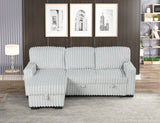 Poland Gray Reversible Sectional With Pull-Out Bed