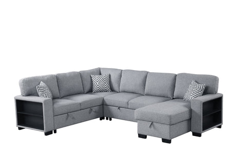 Atlantic Gray Sectional With Pull-Out Bed