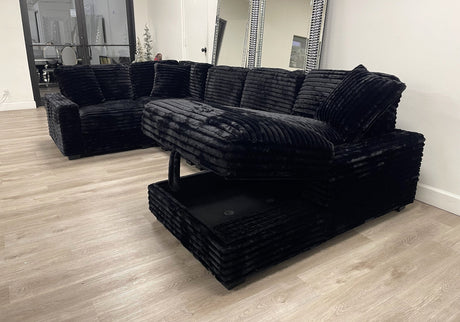 ALISSON BLACK STORAGE CHAISE Sectional