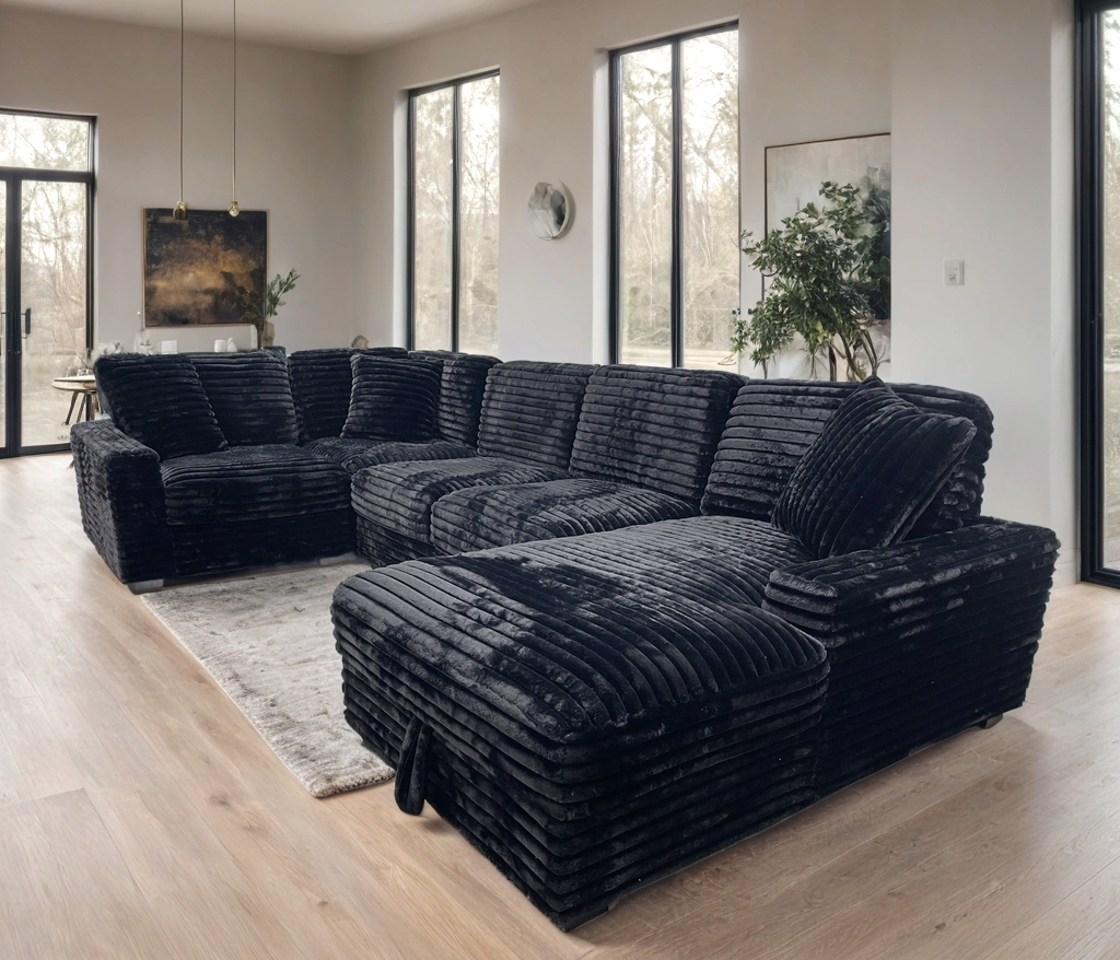 ALISSON BLACK STORAGE CHAISE Sectional