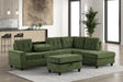 Heights Green Reversible Sectional & Storage Ottoman by Happy Homes at Eve Furniture