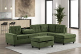 Heights Green Reversible Sectional & Storage Ottoman by Happy Homes at Eve Furniture
