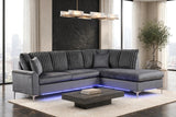 Candy Grey Led Lights Right Arm Facing (RAF) Sectional by Happy Homes at Eve Furniture