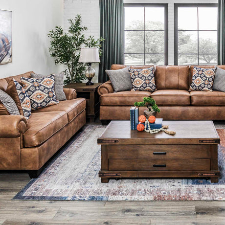 Behold Carleigh Camel Oversized Sofa & Loveseat by Happy Homes at Eve Furniture