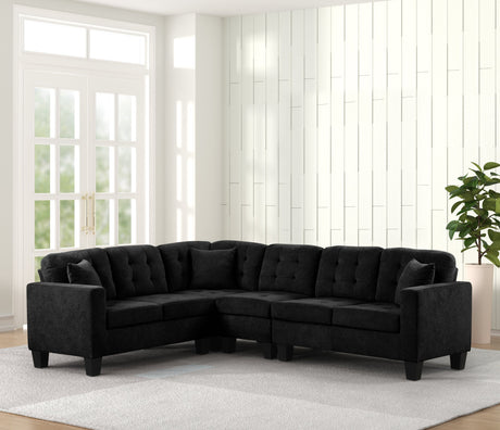 Logan Black Performance Fabric Reversible Sectional by Happy Homes at Eve Furniture